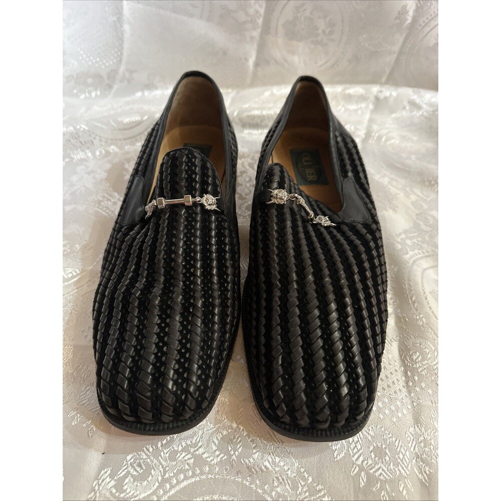 Olivier 12 Woven Black Shoes Made In Italy